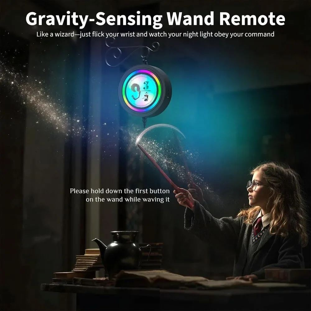 9 3/4 LED Table or Wall Lamp with Wand Remote, Double-Sided RGB Lamp NEW